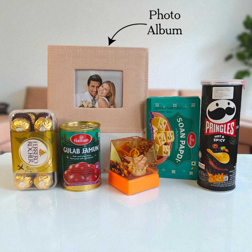Snacks Gift Combo with Photo Album & Lord Ganesh JNK-4511
