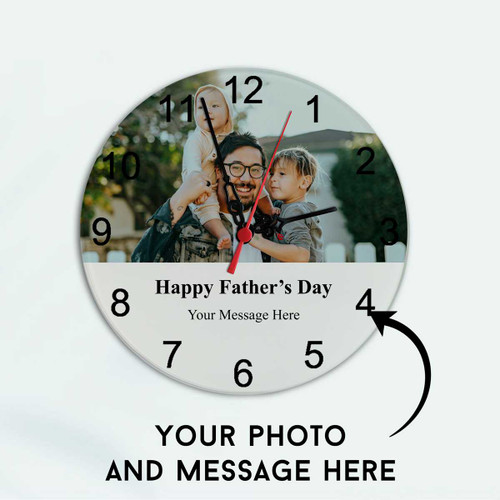 Round Glass Clock with Personalize Photo & Message SK-663 Round Glass Clock with Personalize Photo & Message SK-663