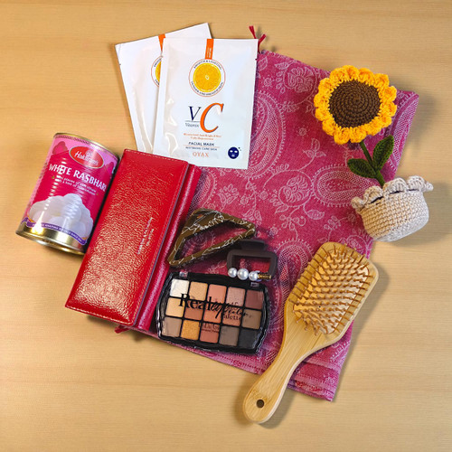 Pashmina Shawl with Beauty Accessories & Sunflower Crochet