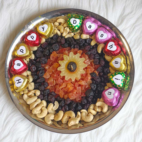 Dashain Gift Tray with Assorted Dry Fruits, Nuts & Chocolates JNK-4656