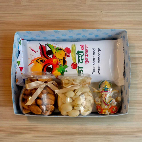 Dashain Blessings Box With Dry Nuts & Ganesha SK-852