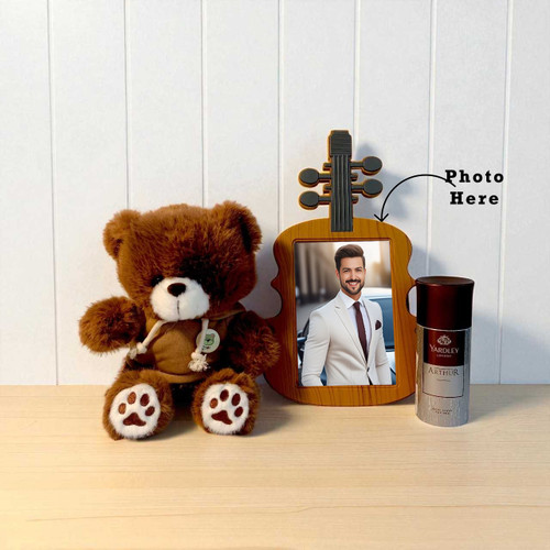 Teddy, Personalized Frame and Perfume Gift Set For Him