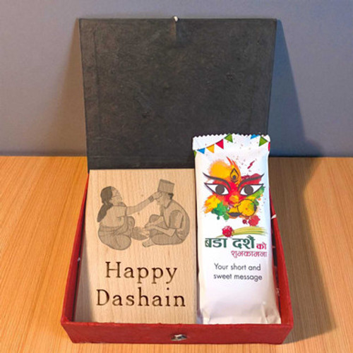 Dashain Personalized Gift Hamper With Chocolate