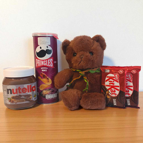 Adorable Teddy and Savory Snacks Combo Gift Package BPL-205
