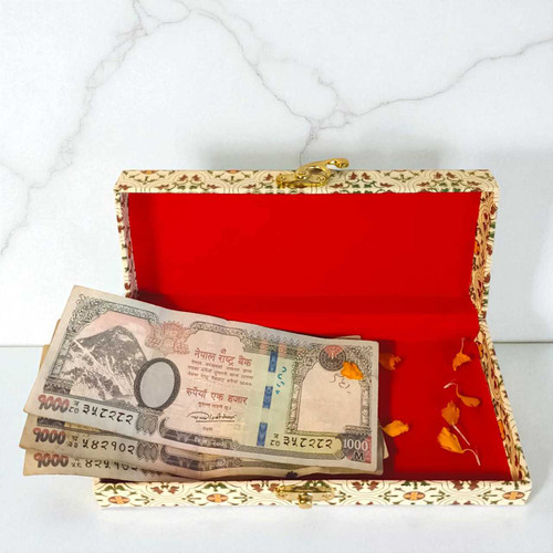 Floral Pattern Envelope Box with Rs 3,000 Cash Sagun JNK-4705