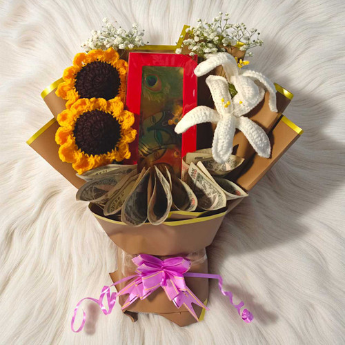 Crochet Flowers, Cash Notes & Envelope Box JNK-4736 Crochet Flowers, Cash Notes & Envelope Box JNK-4736