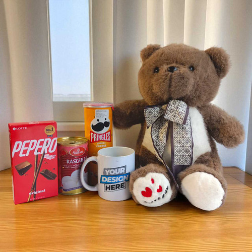 Adorable Teddy, Personalized Mug and Snacks Combo Package BPL-293