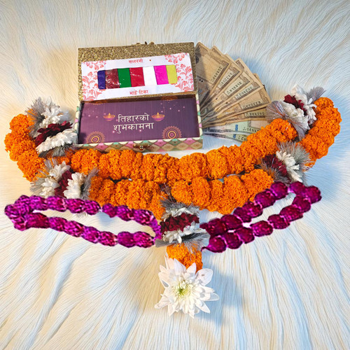 Cash Sagun Rs.5000, Garlands and Tika For Sister