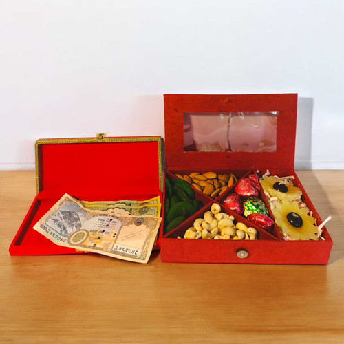 Cash Sagun and Dry Nuts with Candle Gift Set BPL-356