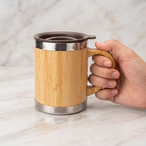 Customizable Bamboo Coffee Mug with Lid-300ml