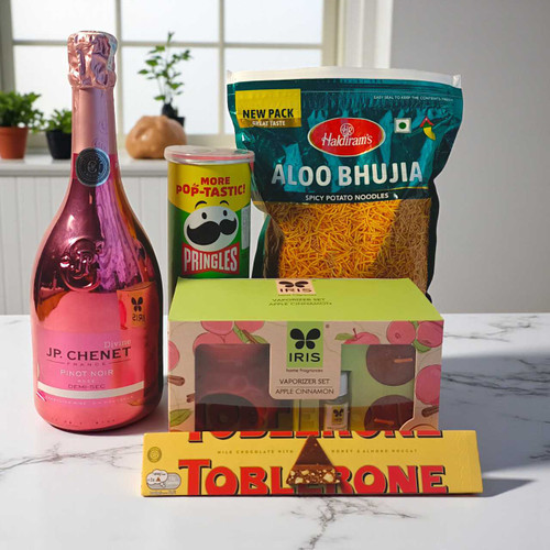 Sparkling Wine, Vaporizer Set and Snacks Delight Pack BPL-384