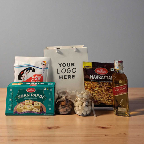 Whisky 200ml & Munchies Gift Set with Personalized Logo BPL-396