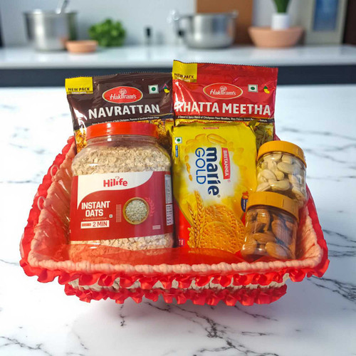 Snacks with Oats & Dry Nuts Gift Basket JNK-4851