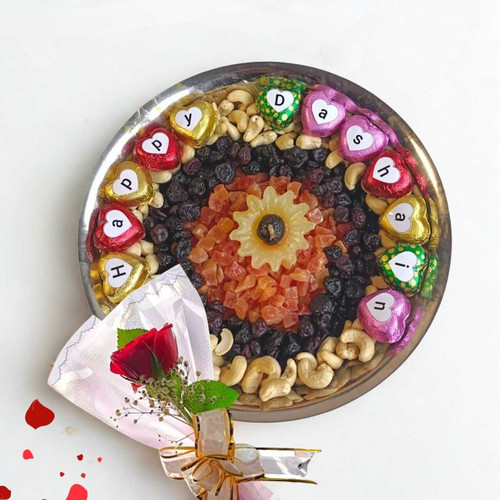 Dashain Sweets & Nuts With Rose Bouquet SK-958