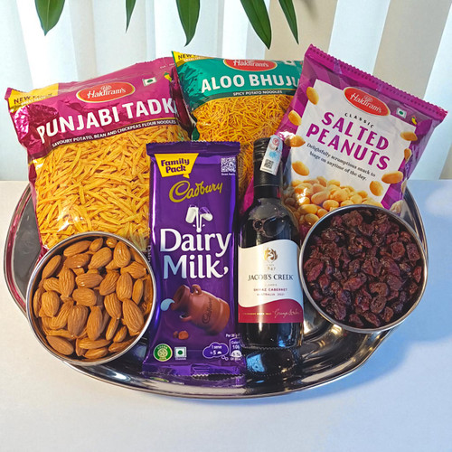 Sweet, Savory & Crunchy Delights  With 187ml Red Wine