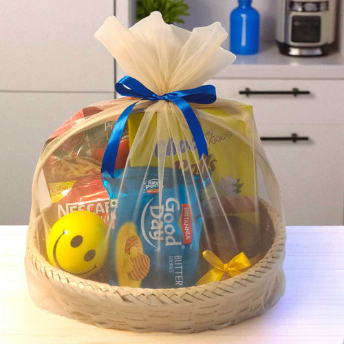 Celebration Food Basket with Squeeze Stress Ball JSR-518