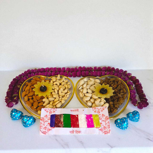 Tihar Bhaitika Combo Masala Tray with Mala and Candle JSR-533