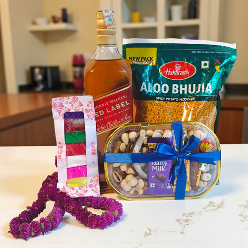 Bhiatika Gift with Dry Nuts Tray & Red Label 750ml JNK-4956 Bhiatika Gift with Dry Nuts Tray & Red Label 750ml JNK-4956