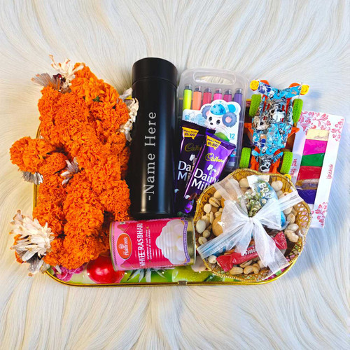 Bhaitika Festival Tray with Toy & Personalized Bottle JNK-4978