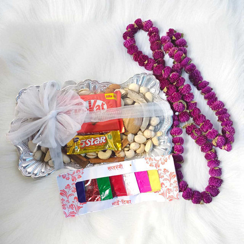 Bhai Mala With Saptarangi Tika & Makhamali Mala Set SK-1001 Bhai Mala With Saptarangi Tika & Makhamali Mala Set SK-1001