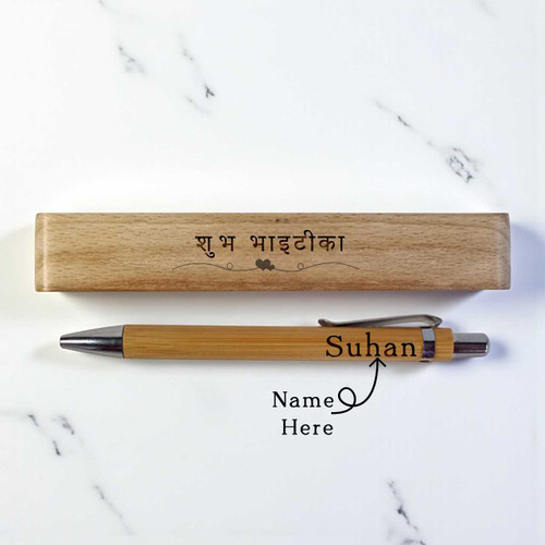 Customized Pen With 'शुभ भाइटीका 'Engraved on Box SK-1003