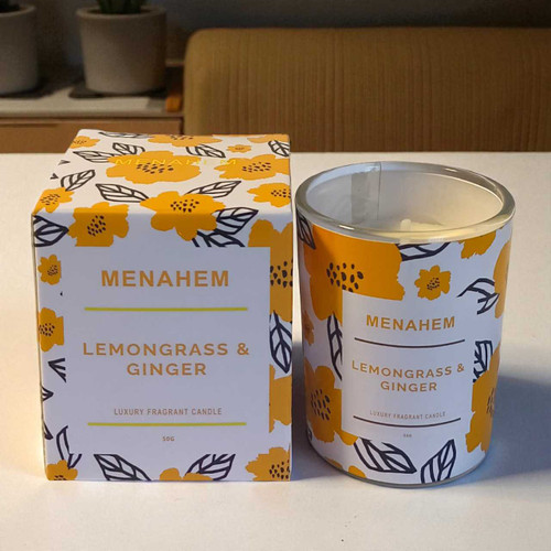 Lemongrass & Ginger Luxury Fragrance Candle Glass 50G SC-62