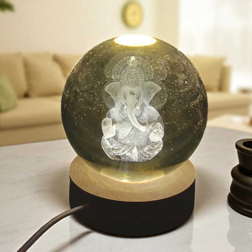 3D Crystal Ball Lamp – Lord Ganesh Ji with Wooden Base SP-10758 3D Crystal Ball Lamp – Lord Ganesh Ji with Wooden Base SP-10758