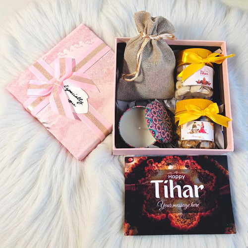 Tihar Sweets & Candle Gift Box JNK-5032