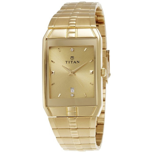 Titan Karishma Analog Golden Dial Men's Watch - 9151YM03