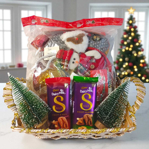 Festive Joy Christmas Tree & Chocolate Gift Basket JNK-5093 Festive Joy Christmas Tree & Chocolate Gift Basket JNK-5093