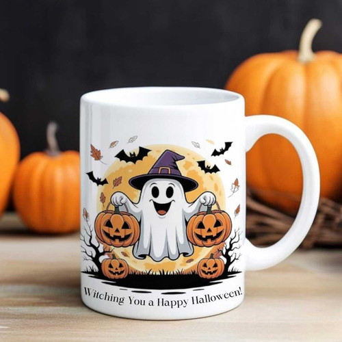 Witching You a Happy Halloween! Printed Ceramic Mug BPL-583 Witching You a Happy Halloween! Printed Ceramic Mug BPL-583