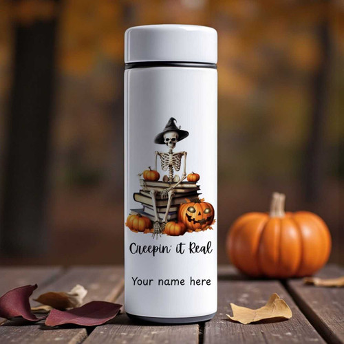 Creepin It Real Halloween Theme Printed Personalized LED Temperature Control Display Water Bottle BPL-587 Creepin It Real Halloween Theme Printed Personalized LED Temperature Control Display Water Bottle BPL-587