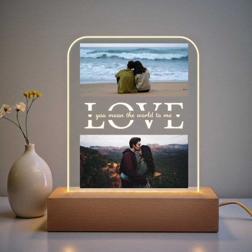Love You Mean The World To Me Printed Personalized Acrylic Lamp BPL-611 Love You Mean The World To Me Printed Personalized Acrylic Lamp BPL-611