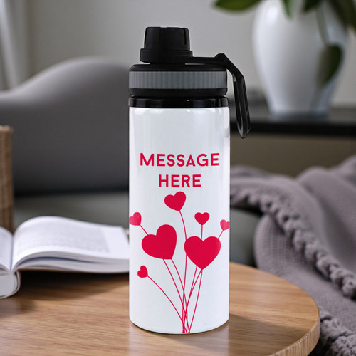 Personalized Message Printed Water Bottle with Love Design-600ml Personalized Message Printed Water Bottle with Love Design-600ml