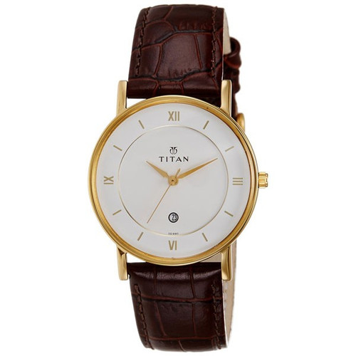 Titan White Dial Analogue Watch for Men (9162YL01)