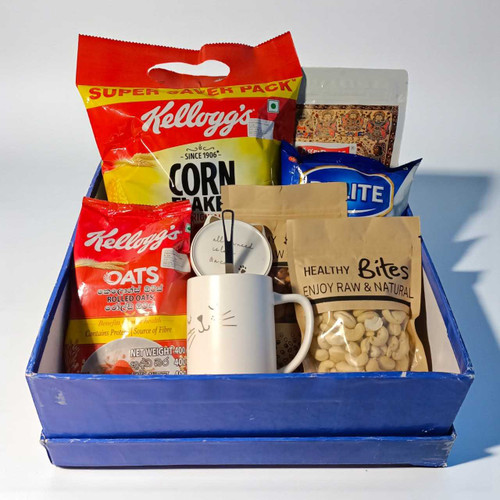 Delightful Food Hamper with Kitty Design Ceramic Mug JSR-596