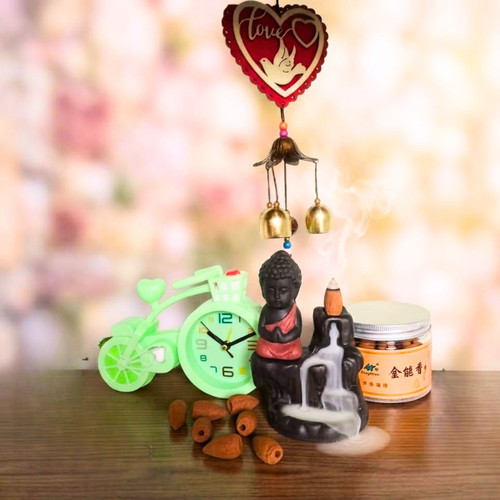 Harmony Gift Set: Buddha, Clock & Wind Chime