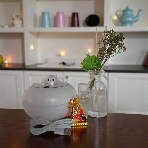 Calm & Cozy Gift Set: Diffuser Oil, Ganesh Statue & Cat Humidifier SPM-100
