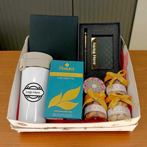 Corporate Personalized Gift Box with Dry Nuts & Candle JNK-5253