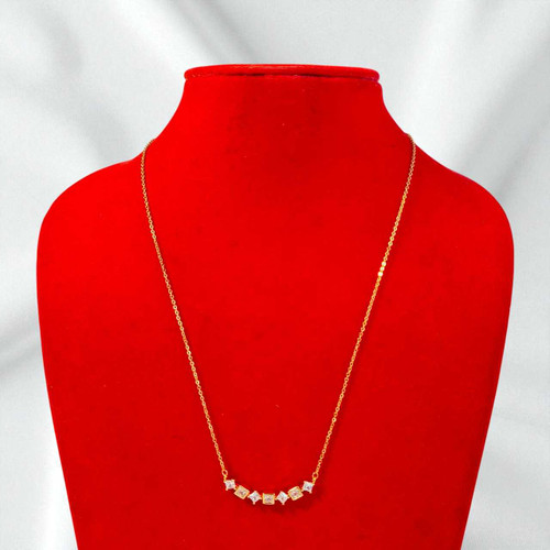 Luxury Golden Necklace with Star & Square Pendant JL-70