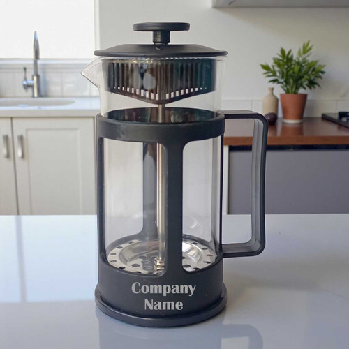 French Stainless Steel Clear Double Wall Press Pot with Personalised Name FPP-05-2