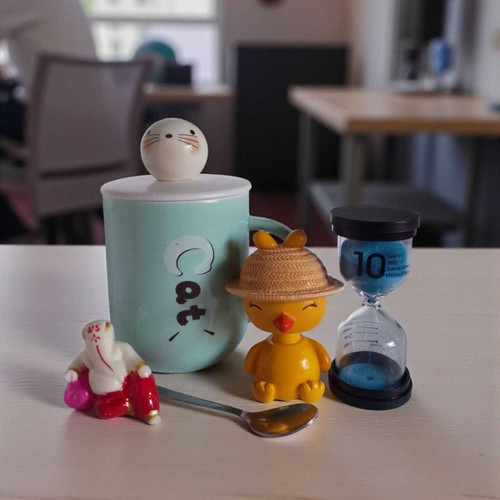 Playful & Divine Gift Set: Cat Mug, Hourglass & Mini Ganesha SPM-122