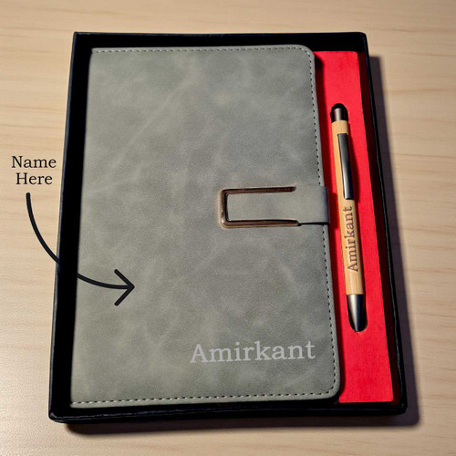 Personalised Premiun Quality Diary and Bamboo Pen In Box BOX-37-6