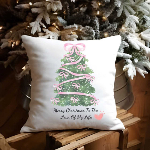 Merry Christmas To The Love Of My Life Printed Christmas Theme Cushion Gift CM018-1