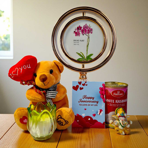 Anniversary Gift Combo with Sensor Lamp, Ganesh Statue & Candle JNK-5327