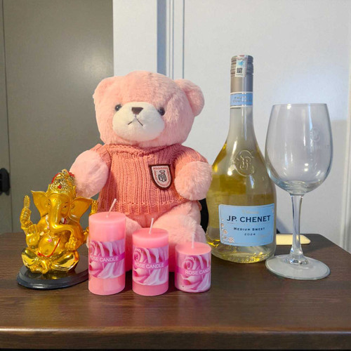 Premium Anniversary Surprise with Wine and Teddy SK-1126