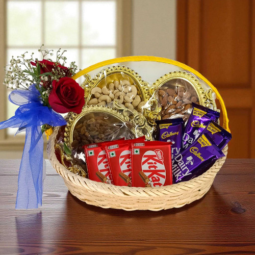 Cadbury Chocolates & Dry Nuts Gift Basket JNK-5368
