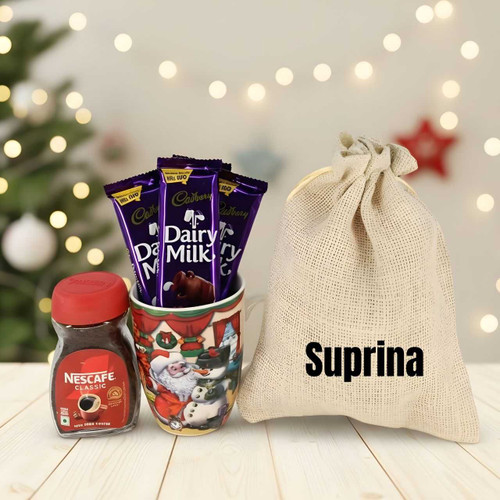 Christmas Magic Sips & Sweet Treats Set with Personalised Pouch SK-1247