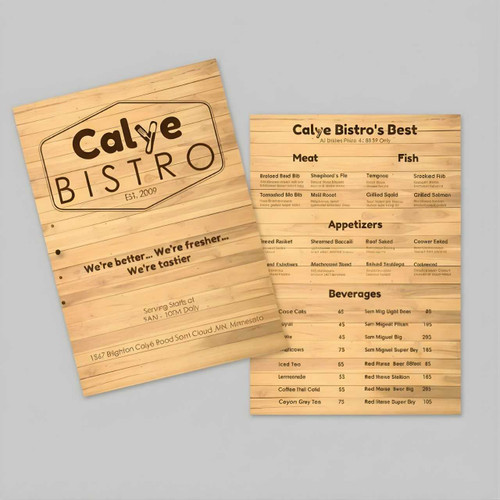 Customizable Wooden Style Menu SPM-228