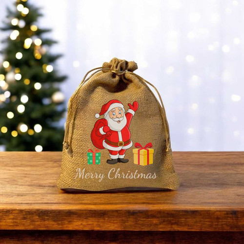 Christmas Gift Pouch with Wooden Keyring, Pen & Snacks JNK-5475
